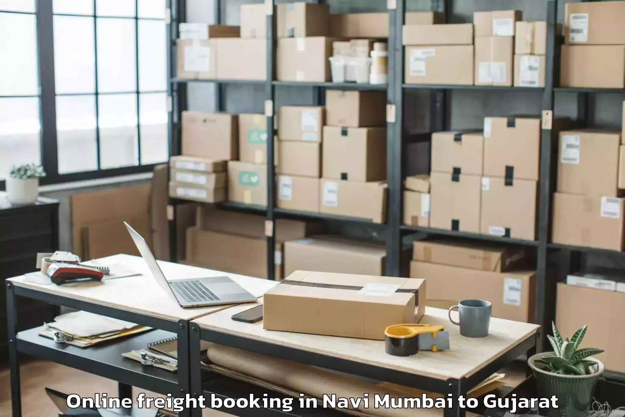 Book Navi Mumbai to Limbdi Online Freight Booking Online